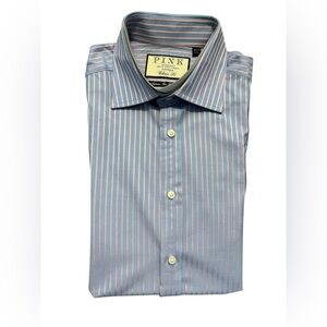 EUC Thomas Pink Men’s Stripe Button Down Shirt